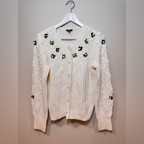 LOFT Sweaters - Mixed Stitch Cardigan - Merry Floral